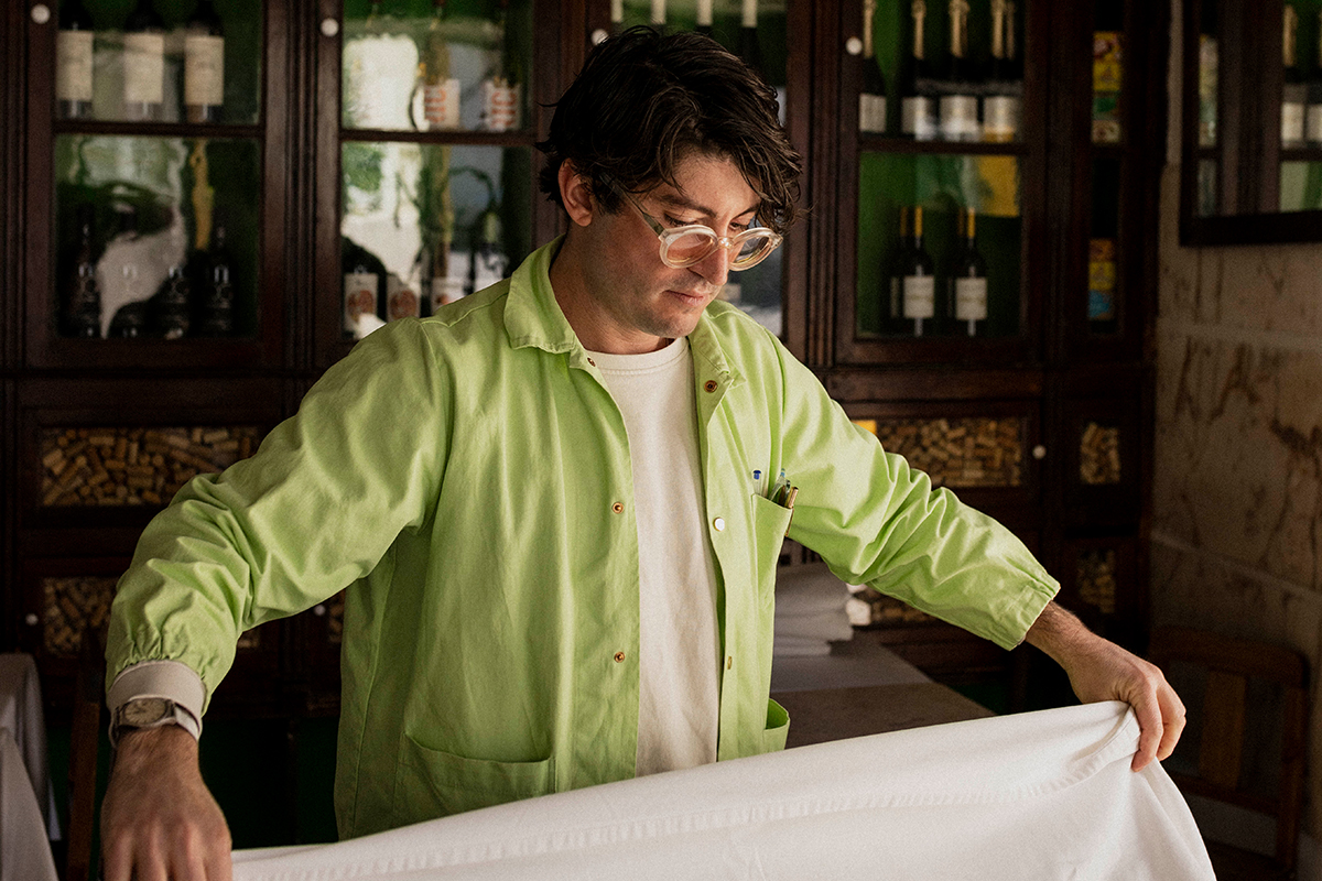 Daniel Bernardi, owner and director of O Palmeiral restaurant, at the bar in Príncipe Real, Lisbon